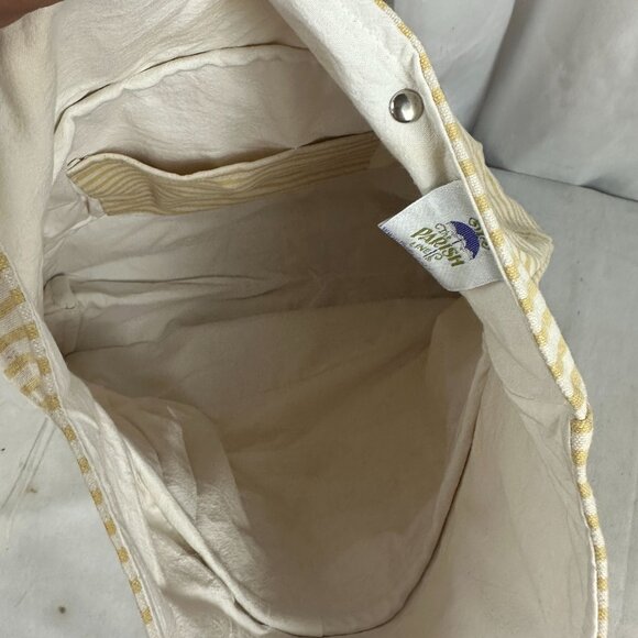 New Orleans Striped Canvas Tote Bag With Brass Instrument Print - Picture 6 of 6